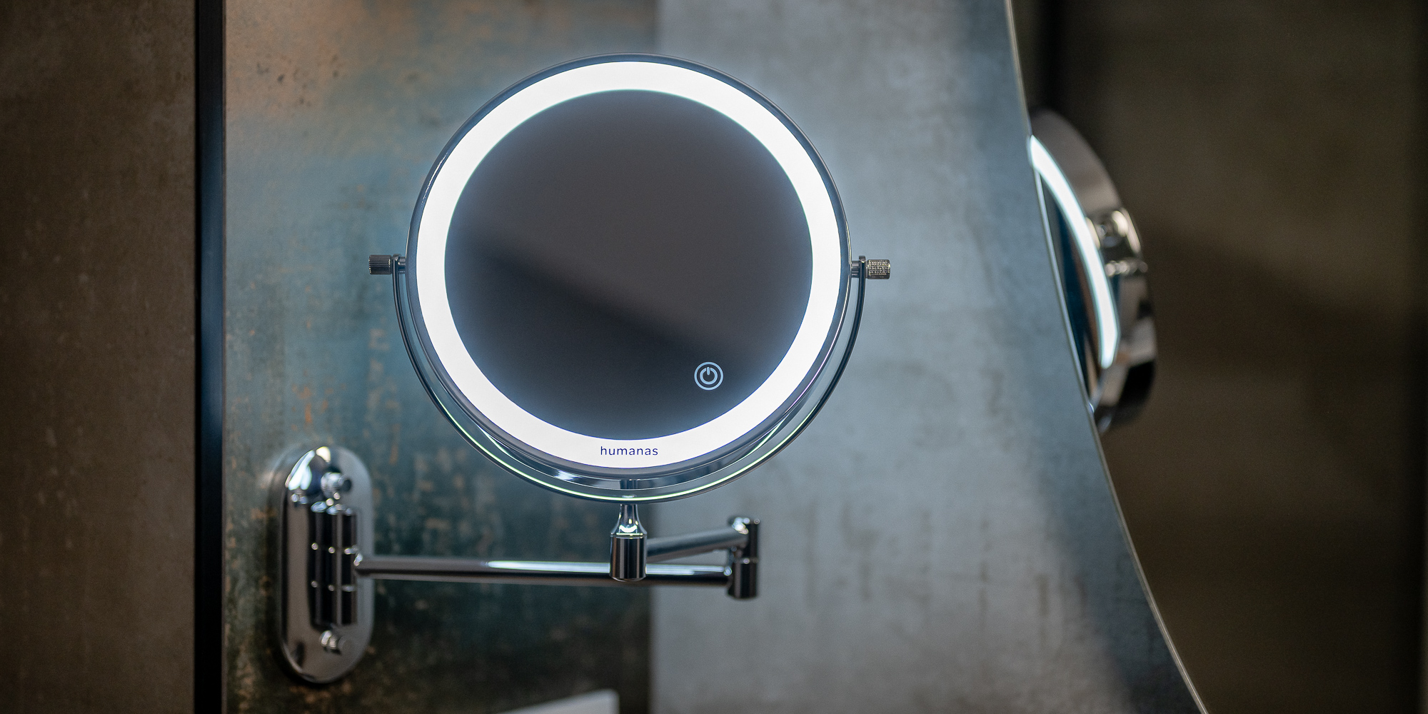 Lustro łazienkowe Humanas HS-BM01 z podświetleniem LED - srebrne